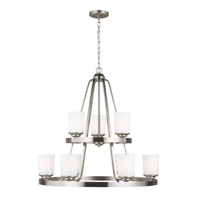 Generation Lighting 3130709EN3-962 Kemal Nine Light Chandelier, Brushed Nickel