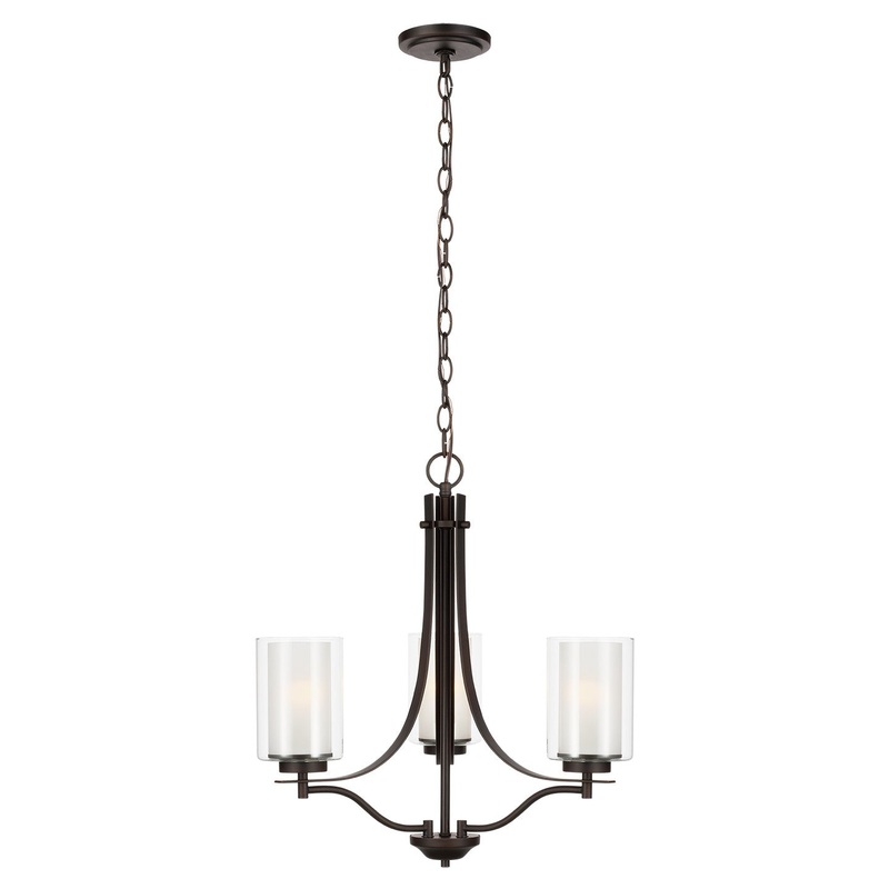Generation Lighting 3137303EN3-710 Elmwood Park Three Light Chandelier, Bronze