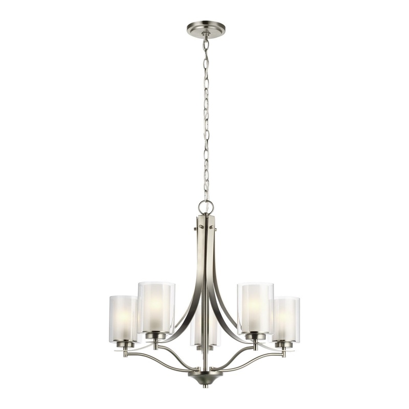 Generation Lighting 3137305EN3-962 Elmwood Park Five Light Chandelier, Brushed Nickel