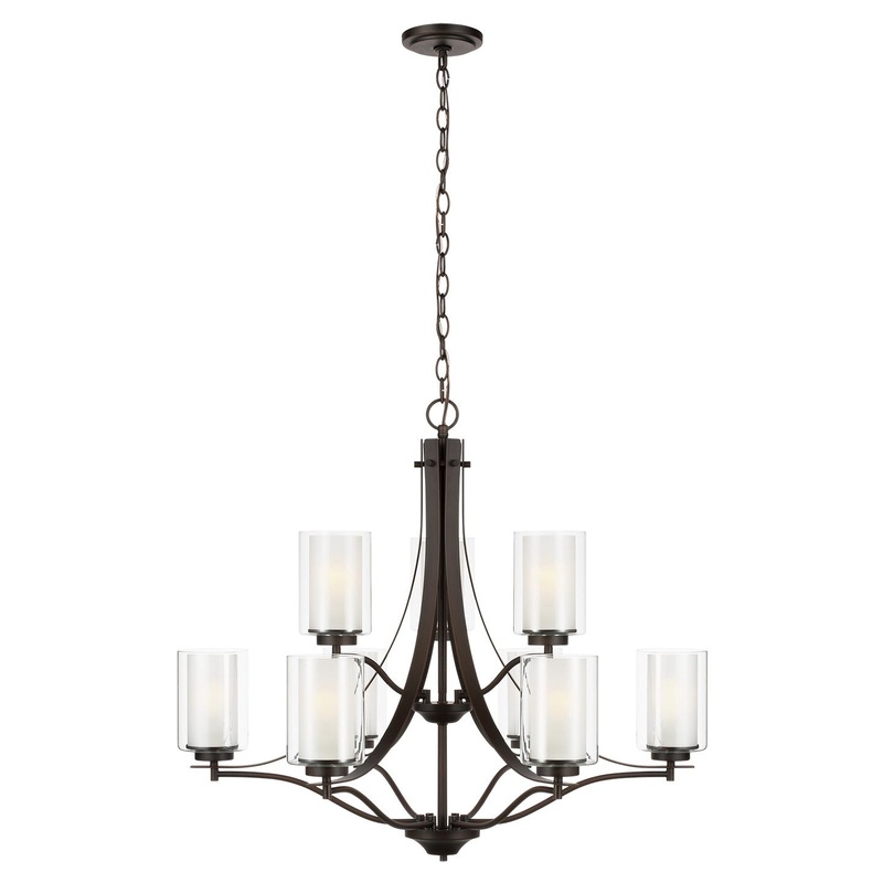 Generation Lighting 3137309EN3-710 Elmwood Park Nine Light Chandelier, Bronze