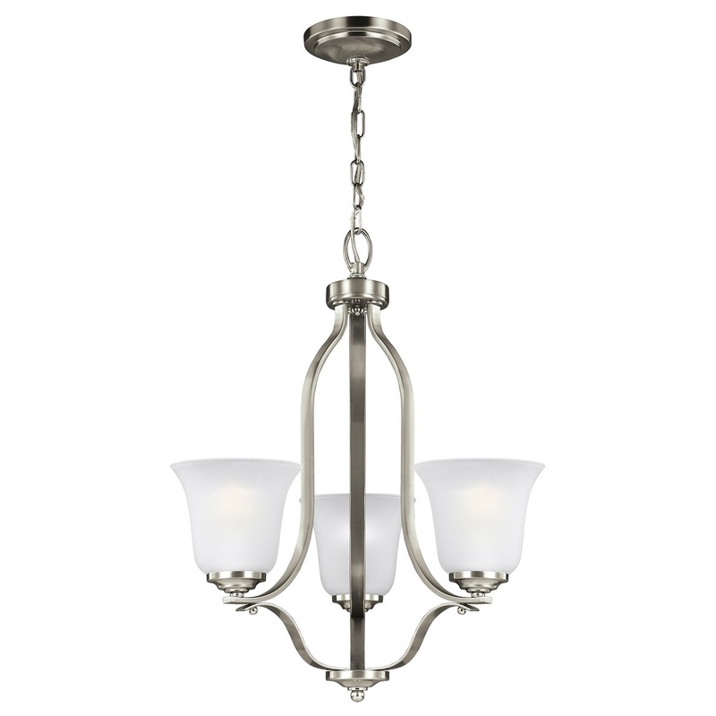 Generation Lighting 3139003-962 Emmons Three Light Chandelier, Brushed Nickel