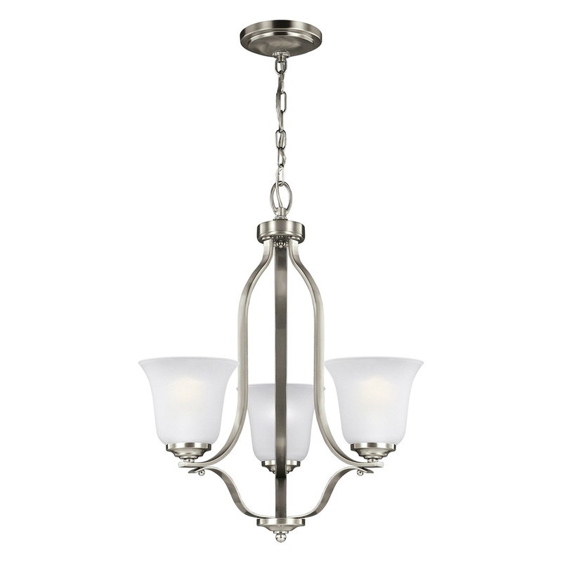 Generation Lighting 3139003EN3-962 Emmons Three Light Chandelier, Brushed Nickel