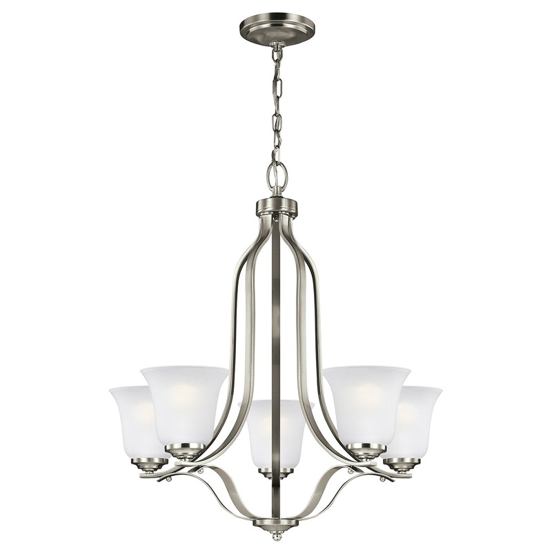 Generation Lighting 3139005-962 Emmons Five Light Chandelier, Brushed Nickel