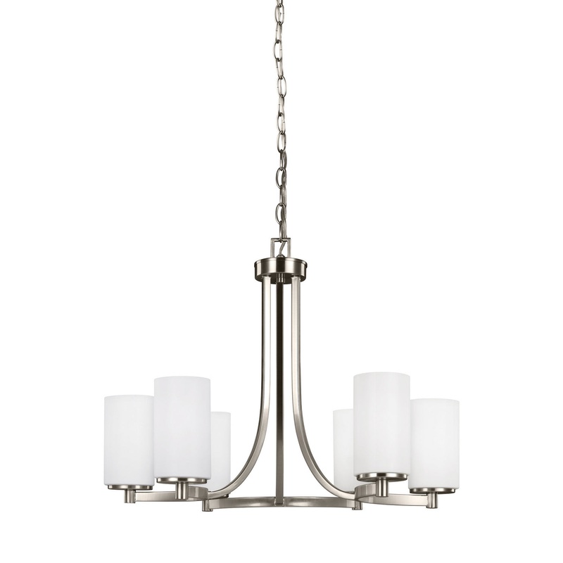 Generation Lighting 3139106EN3-962 Hettinger Six Light Chandelier, Brushed Nickel