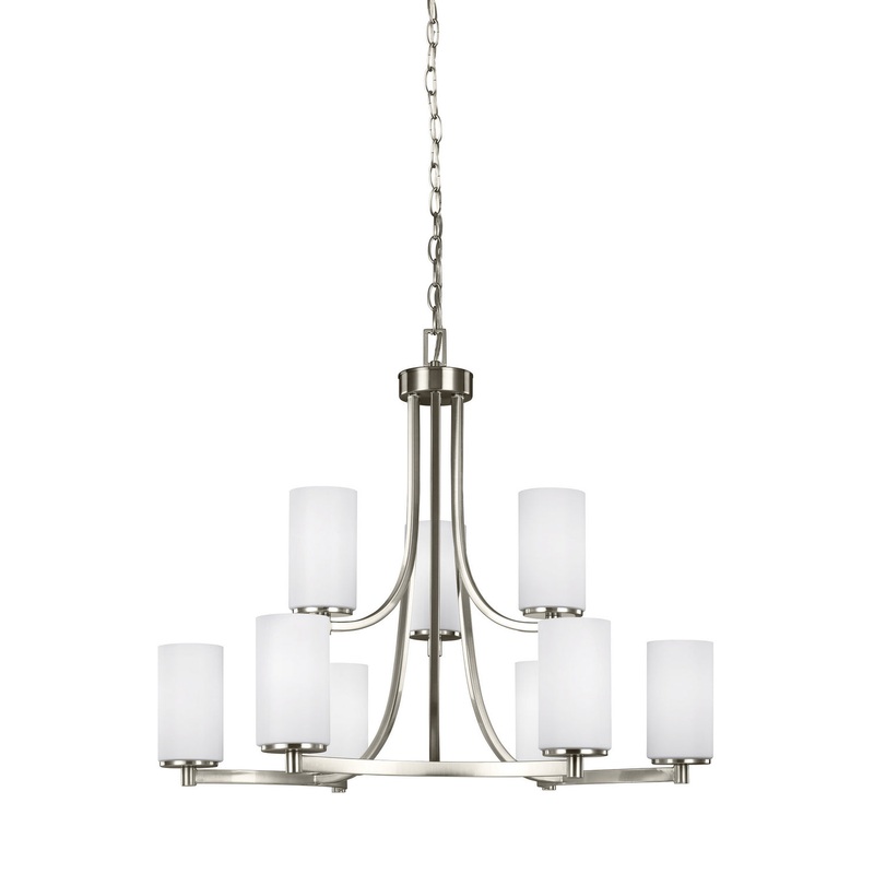 Generation Lighting 3139109EN3-962 Hettinger Nine Light Chandelier, Brushed Nickel