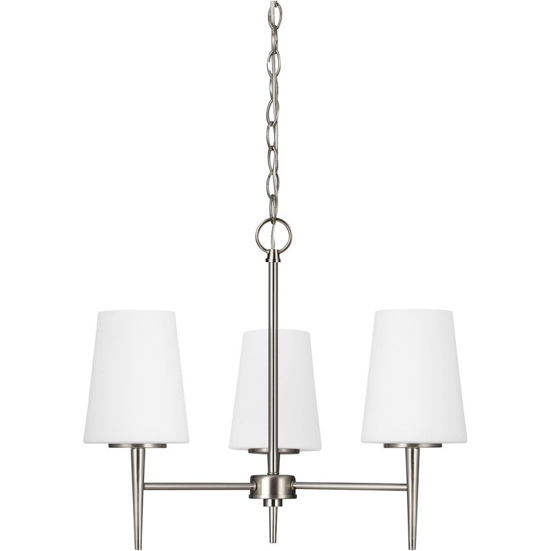 Generation Lighting 3140403EN3-962 Driscoll Three Light Chandelier, Brushed Nickel