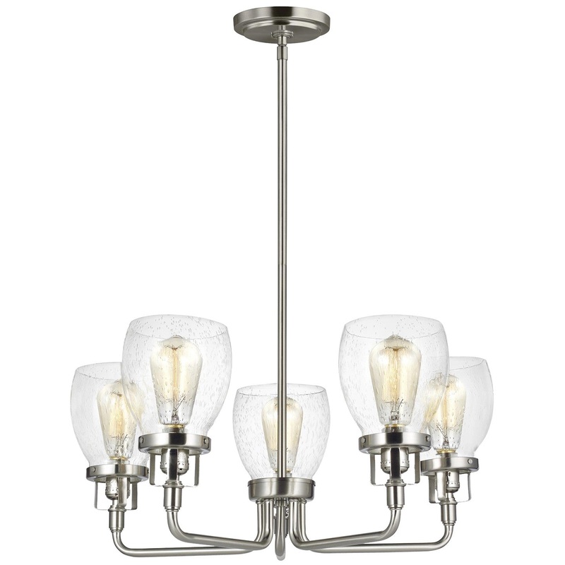 Generation Lighting 3214505-962 Belton Five Light Chandelier, Brushed Nickel
