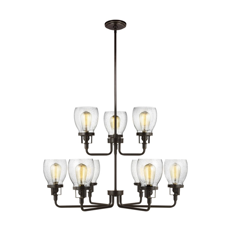 Generation Lighting 3214509-710 Belton Nine Light Chandelier, Bronze