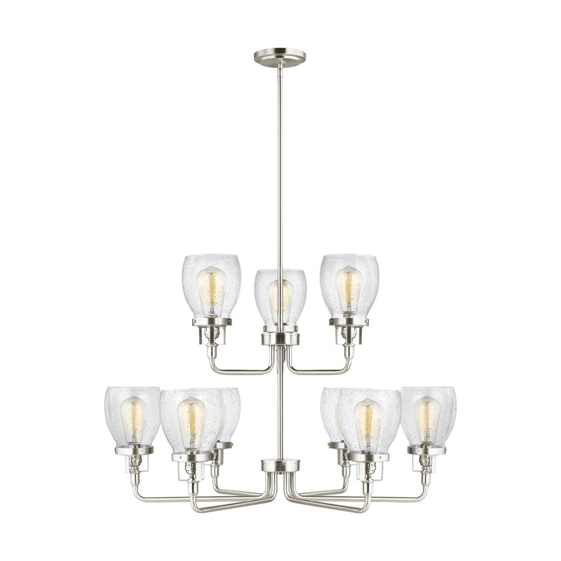 Generation Lighting 3214509-962 Belton Nine Light Chandelier, Brushed Nickel