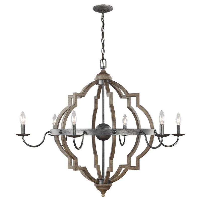 Generation Lighting 3224906-846 Socorro Six Light Chandelier, Stardust (Discontinued)