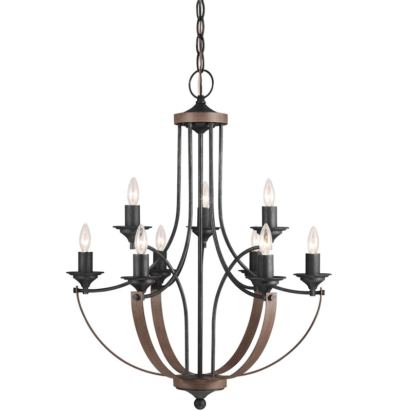 Generation Lighting 3280409-846 Corbeille Nine Light Chandelier, Stardust