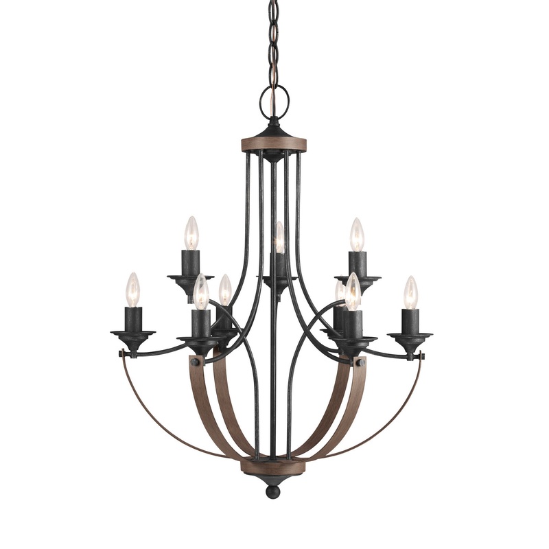 Generation Lighting 3280409EN-846 Corbeille Nine Light Chandelier, Stardust