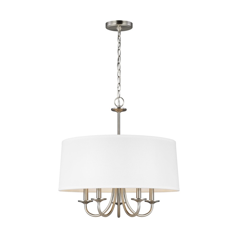 Generation Lighting 3320205-962 Seville Five Light Chandelier, Brushed Nickel