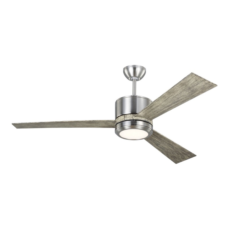 Generation Lighting 3VNR52BSLGD-V1 Vision 52"Ceiling Fan, Brushed Steel