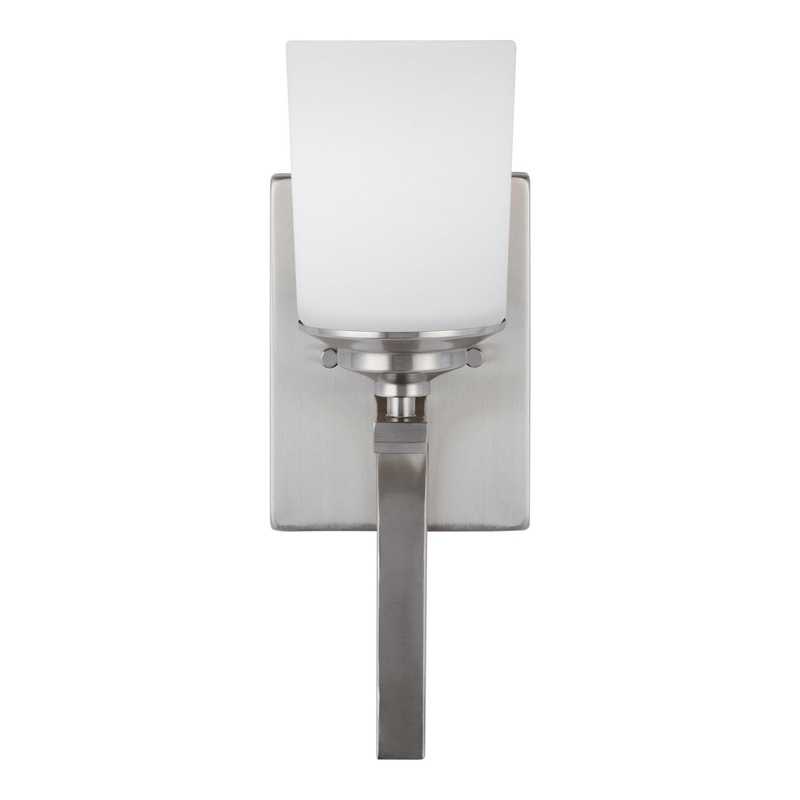 Generation Lighting 4130701EN3-962 Kemal One Light Wall / Bath Sconce, Brushed Nickel
