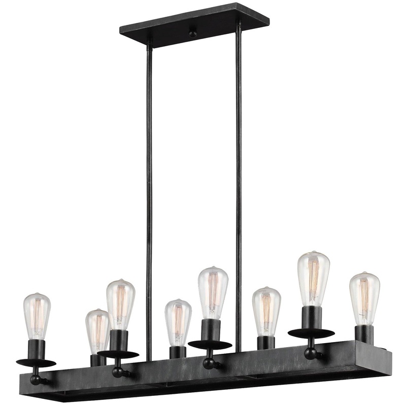 Generation Lighting 3110208-846 Ravenwood Manor Eight Light Island Chandelier, Stardust