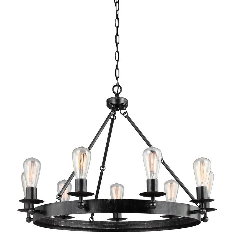 Generation Lighting 3110209-846 Ravenwood Manor Nine Light Chandelier, Stardust