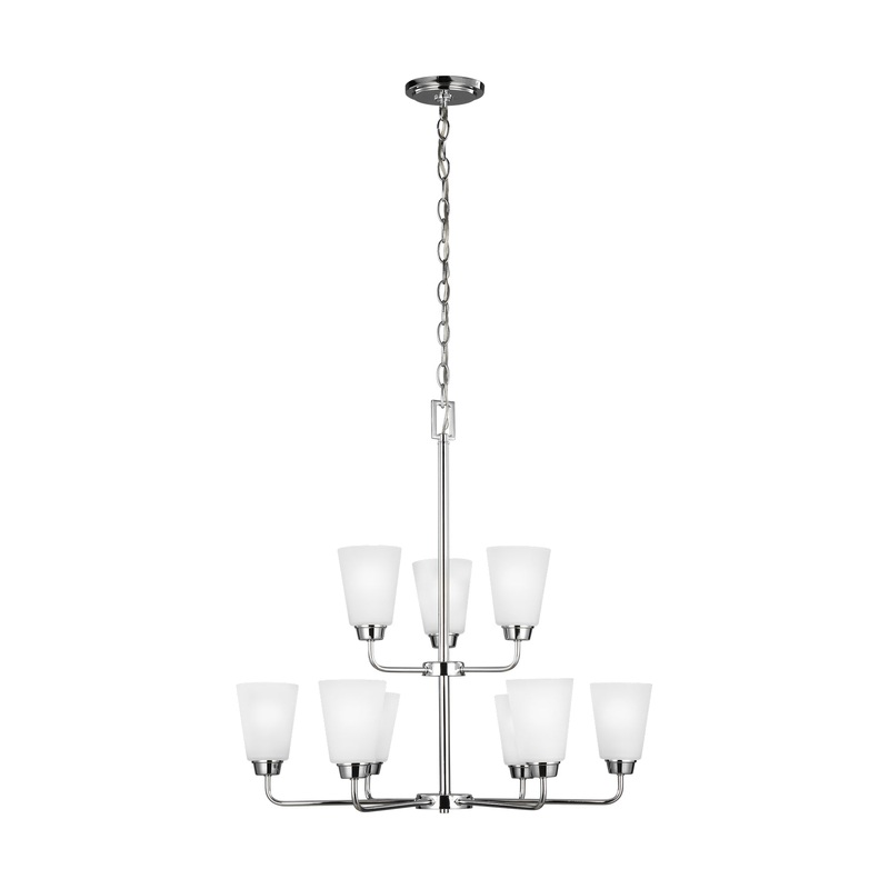 Generation Lighting 3115209EN3-05 Kerrville Nine Light Chandelier, Chrome