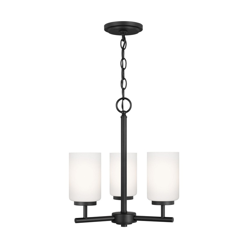 Generation Lighting 31160-112 Oslo Three Light Chandelier, Midnight Black