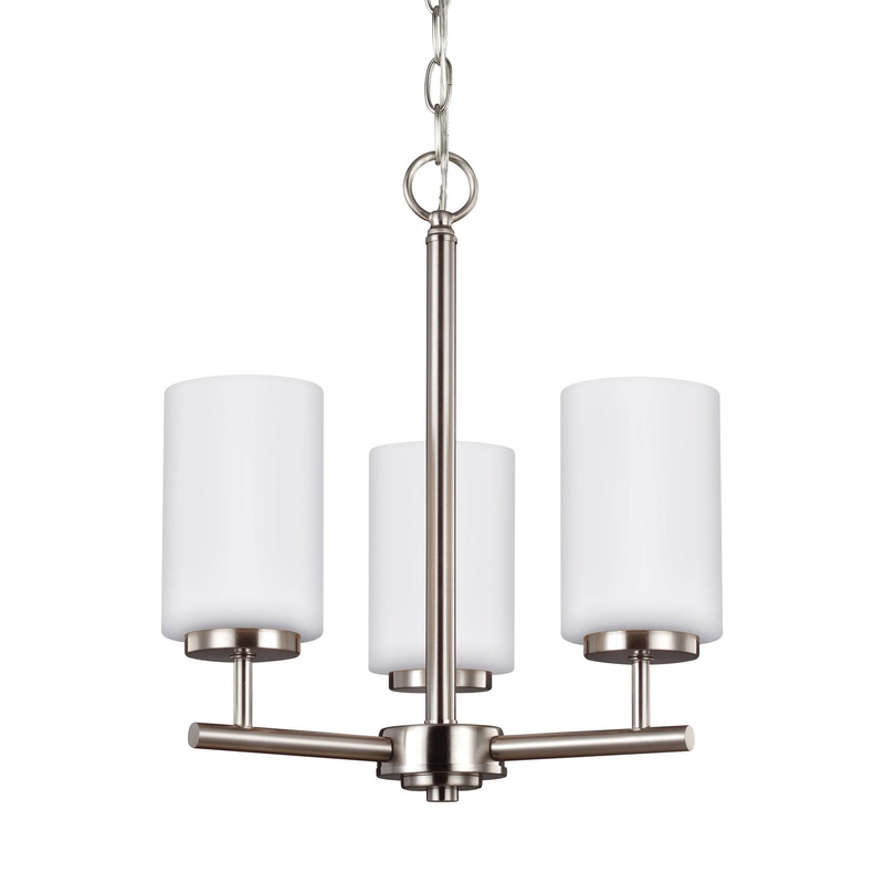 Generation Lighting 31160-962 Oslo Three Light Chandelier, Brushed Nickel