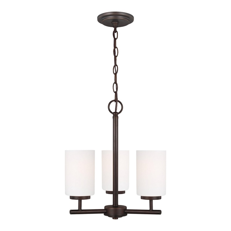Generation Lighting 31160EN3-710 Oslo Three Light Chandelier, Bronze (Discontinued)