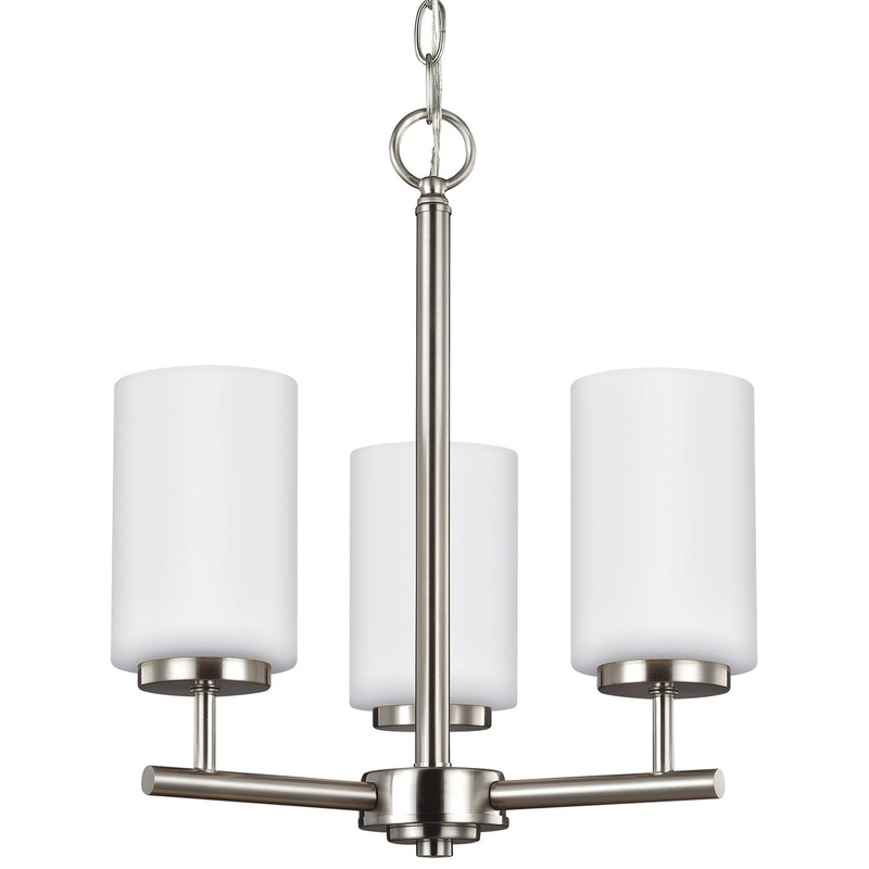 Generation Lighting 31160EN3-962 Oslo Three Light Chandelier, Brushed Nickel