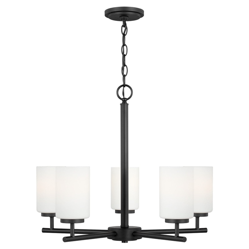 Generation Lighting 31161EN3-112 Oslo Five Light Chandelier, Midnight Black