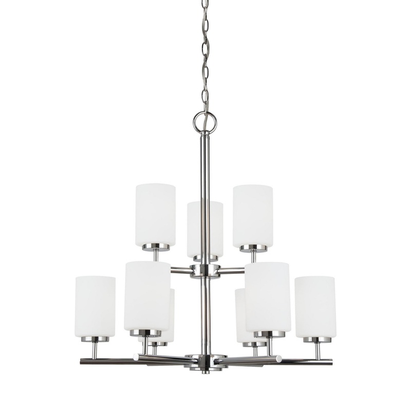 Generation Lighting 31162-05 Oslo Nine Light Chandelier, Chrome