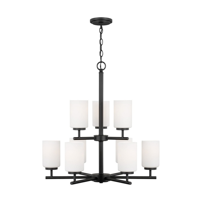 Generation Lighting 31162-112 Oslo Nine Light Chandelier, Midnight Black