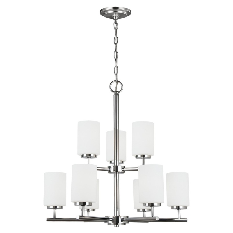 Generation Lighting 31162EN3-05 Oslo Nine Light Chandelier, Chrome