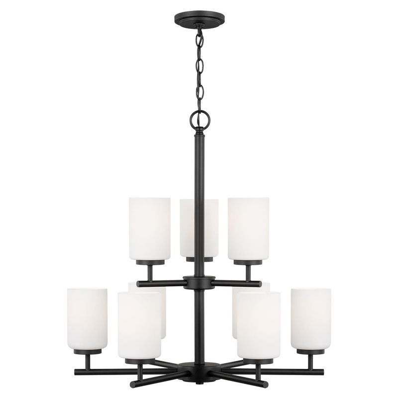 Generation Lighting 31162EN3-112 Oslo Nine Light Chandelier, Midnight Black