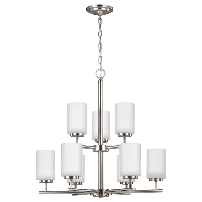 Generation Lighting 31162EN3-962 Oslo Nine Light Chandelier, Brushed Nickel
