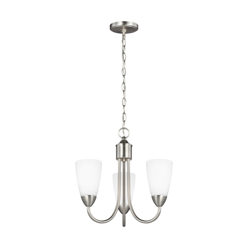 Generation Lighting 3120203EN3-962 Seville Three Light Chandelier, Brushed Nickel