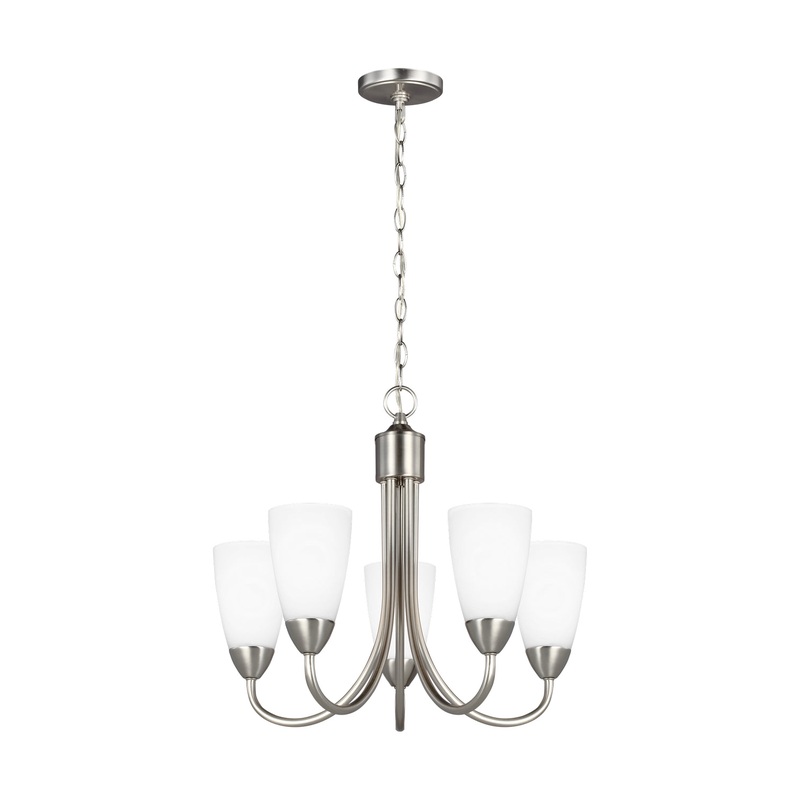 Generation Lighting 3120205-962 Seville Five Light Chandelier, Brushed Nickel