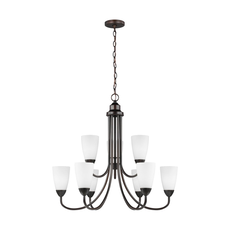 Generation Lighting 3120209EN3-710 Seville Nine Light Chandelier, Bronze