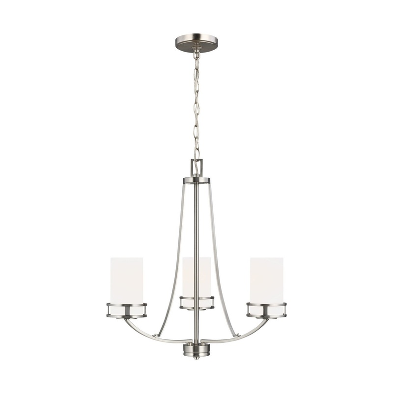 Generation Lighting 3121603-962 Robie Three Light Chandelier, Brushed Nickel