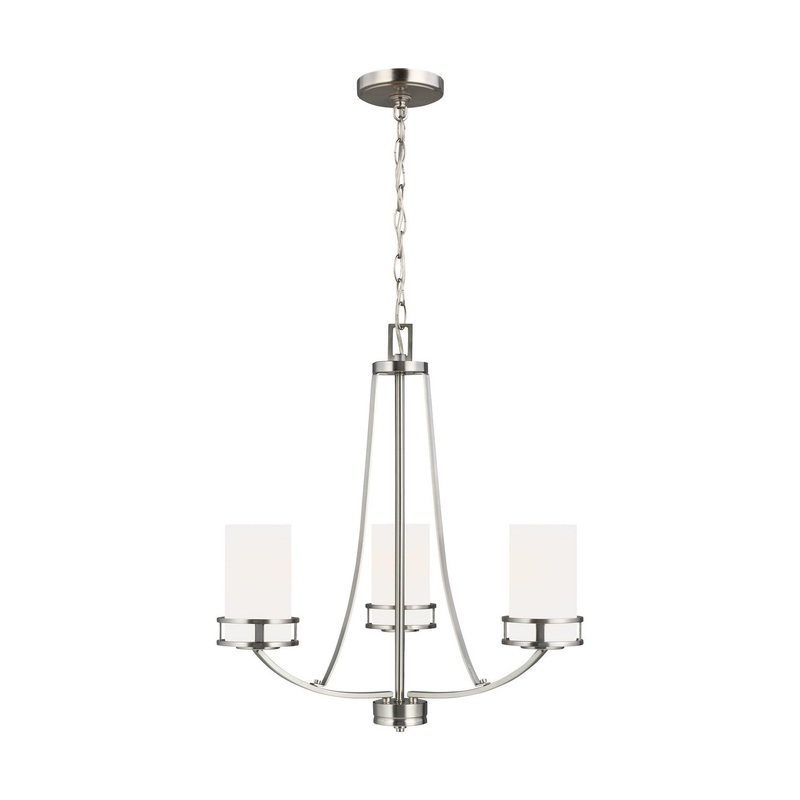 Generation Lighting 3121603EN3-962 Robie Three Light Chandelier, Brushed Nickel