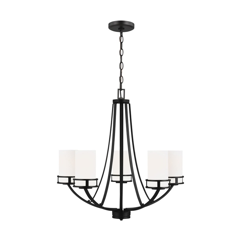 Generation Lighting 3121605-112 Robie Five Light Chandelier, Midnight Black