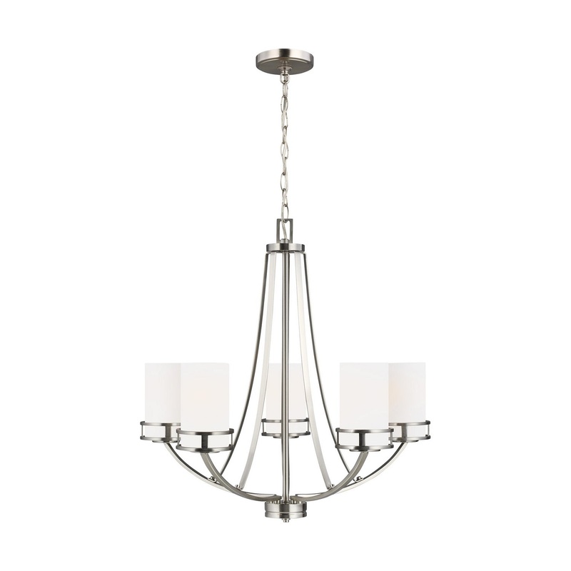 Generation Lighting 3121605-962 Robie Five Light Chandelier, Brushed Nickel