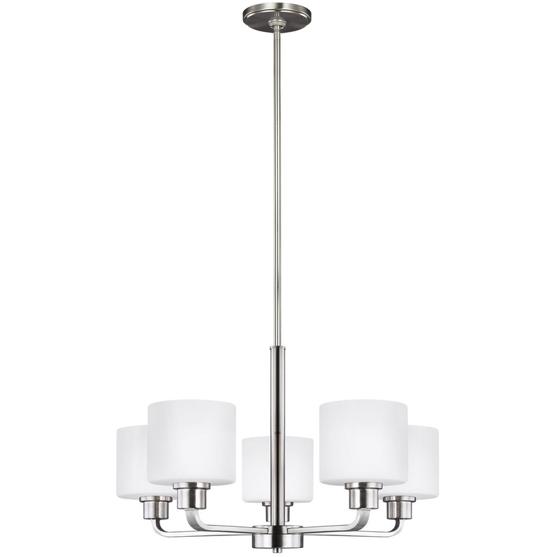 Generation Lighting 3128805EN3-962 Canfield Five Light Chandelier, Brushed Nickel