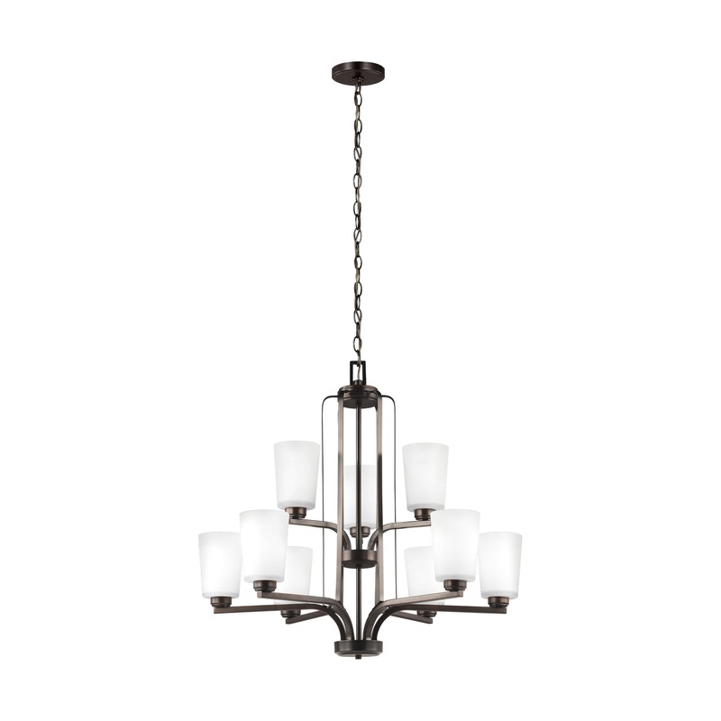 Generation Lighting 3128909-710 Franport Nine Light Chandelier, Bronze