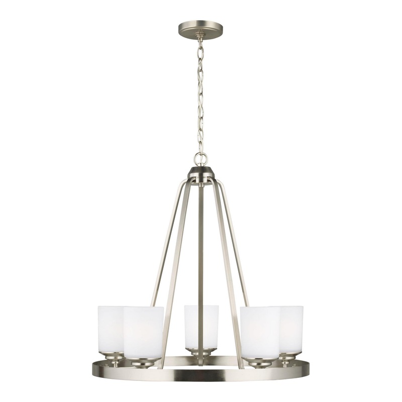 Generation Lighting 3130705EN3-962 Kemal Five Light Chandelier, Brushed Nickel