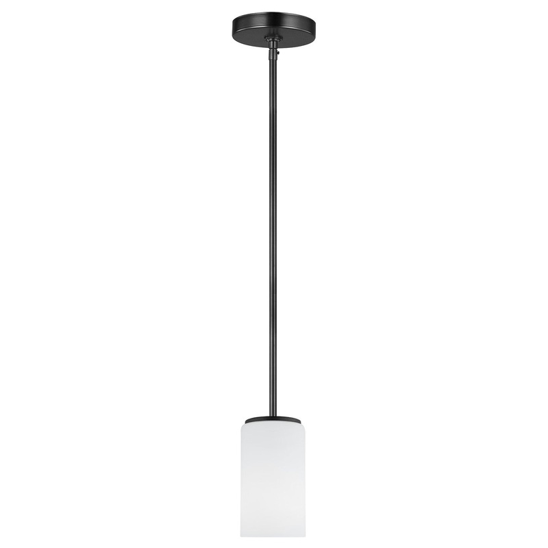 Generation Lighting 6124601EN3-112 Alturas One Light Mini-Pendant, Midnight Black