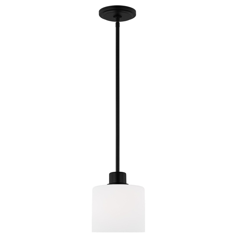 Generation Lighting 6128801-112 Canfield One Light Mini-Pendant, Midnight Black