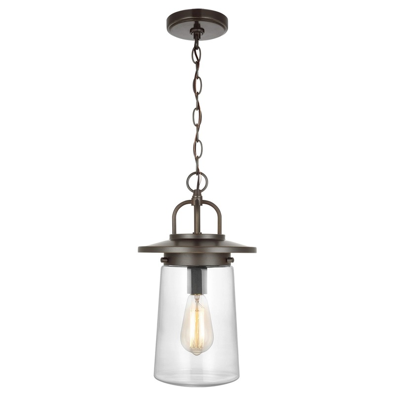 Generation Lighting 6208901-71 Tybee One Light Outdoor Pendant, Antique Bronze