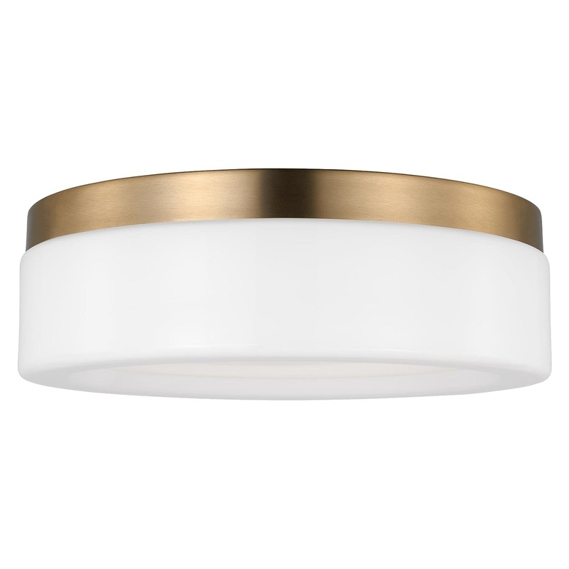 Generation Lighting 7569093S-848 Rhett LED Flush Mount, Satin Brass