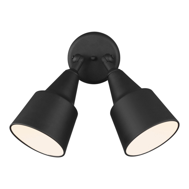 Generation Lighting 8560702-12 Flood Light Two Light Adjustable Swivel Flood Light, Black