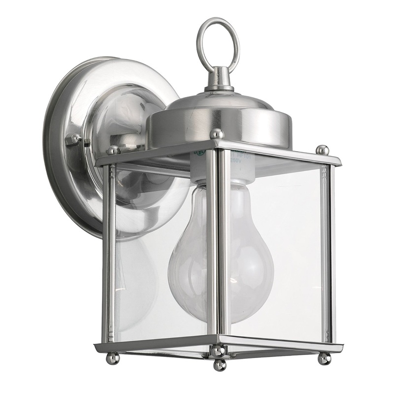 Generation Lighting 8592-965 New Castle One Light Outdoor Wall Lantern, Antique Brushed Nickel
