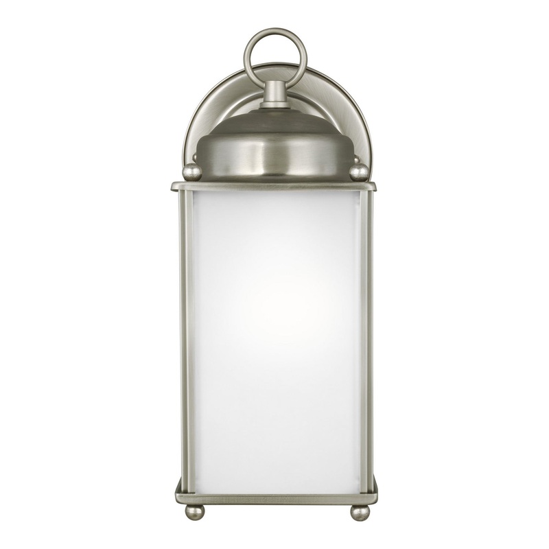 Generation Lighting 8593001-965 New Castle One Light Outdoor Wall Lantern, Antique Brushed Nickel