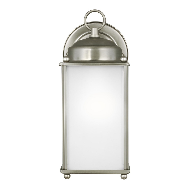 Generation Lighting 8593001EN3-965 New Castle One Light Outdoor Wall Lantern, Antique Brushed Nickel